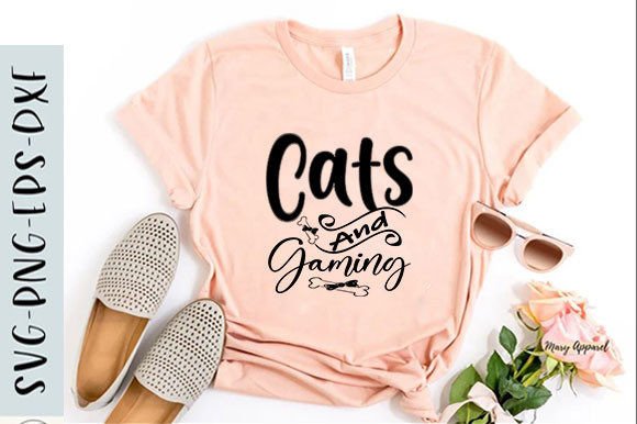 Cat T-shirt Design: Gaming Graphics for T-Shirt Designs