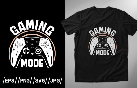 Gaming Mode T-Shirt Design Free Graphics